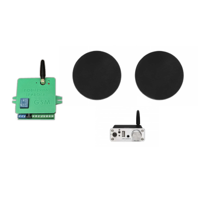 Комплект звука DV audio A30W2PB5W до 40м.кв. + Автоматизированный модуль Воздушная тревога GSM + Минута молчания