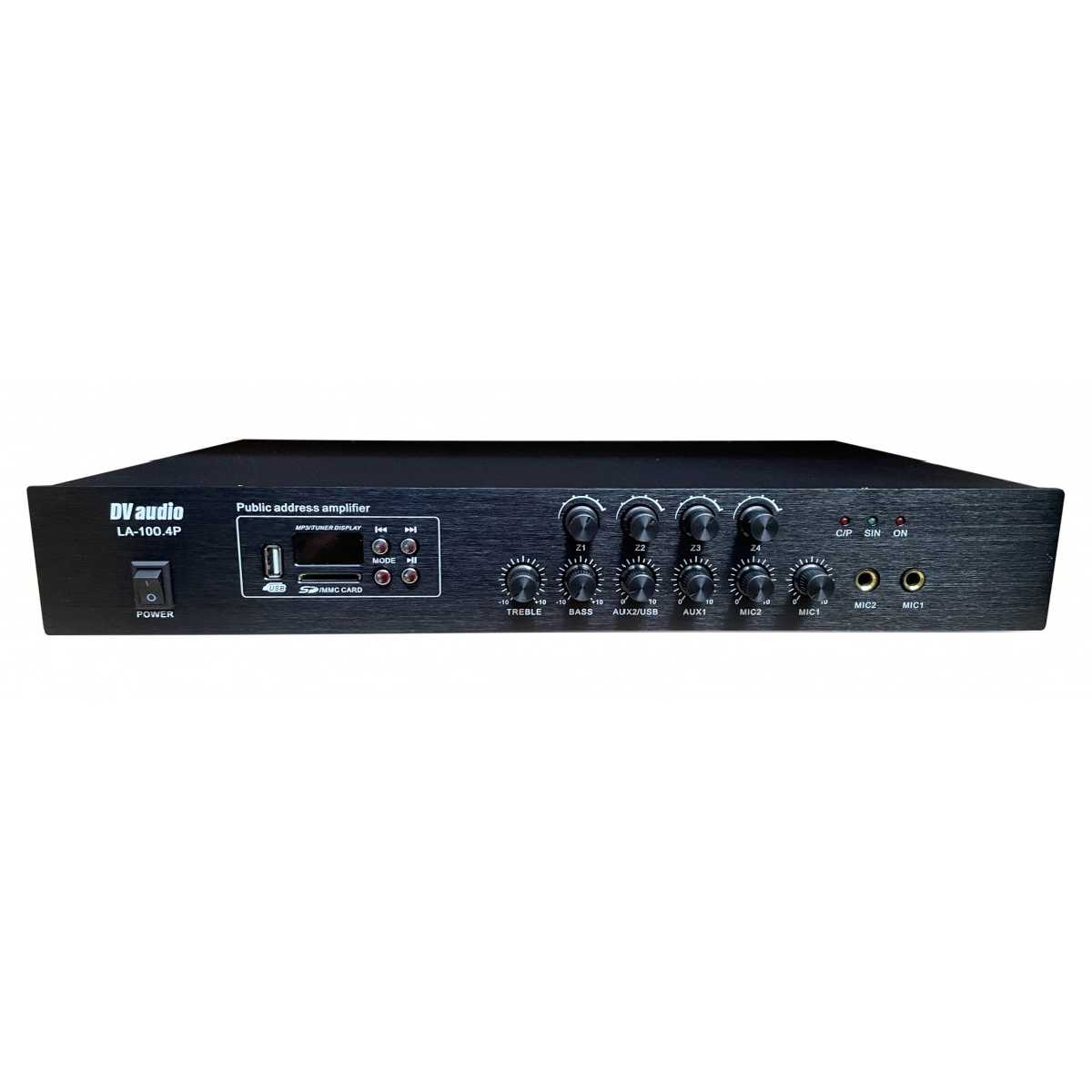 Комплект звуку DV audio LA1008MS4W до 160 м.кв + Автоматизований модуль Повітряна тривога GSM + Хвилина мовчання