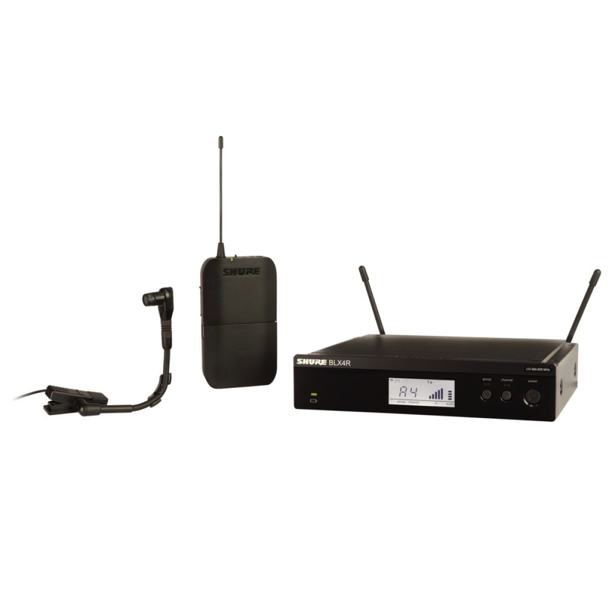 Инструментальная радиосистема SHURE BLX14RE/B98-T11 с микрофоном на гибкой шее и поясным передатчиком